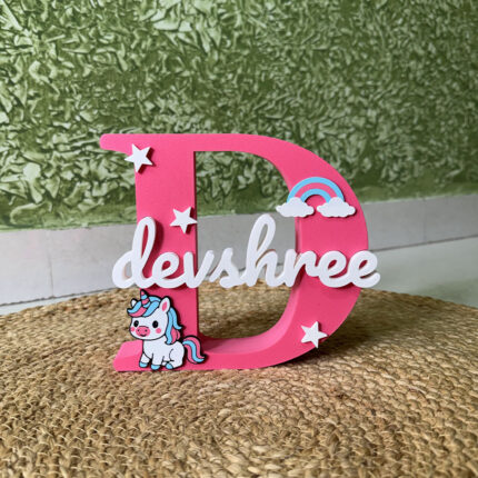 Custom 3D Name in Unicorn theme